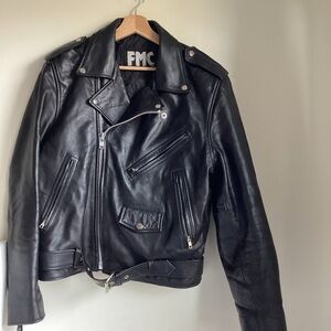 FMC Leather Motorcycle Jacket Men’s Size 40 Black